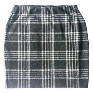 LOFT Plaid Knit Miniskirt